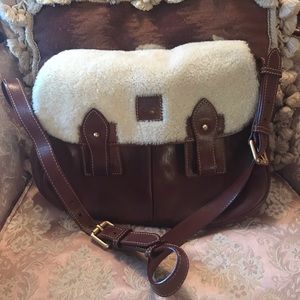 Dooney & Bourke Brown Leather Sherpa Shoulder Bag